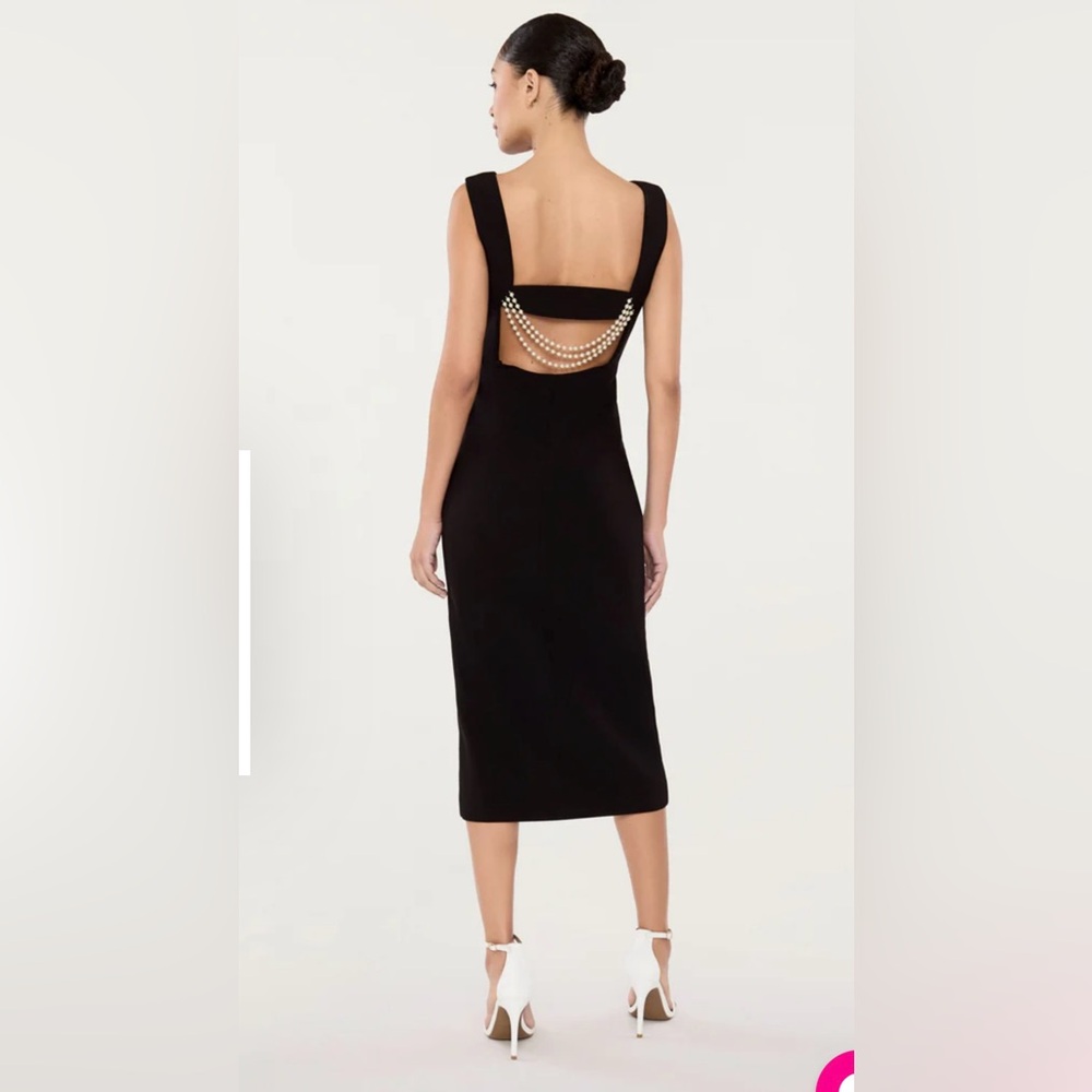 LIKELY TILDEN DRESS size 8 NEW black sheath pearl back cocktail formal slit